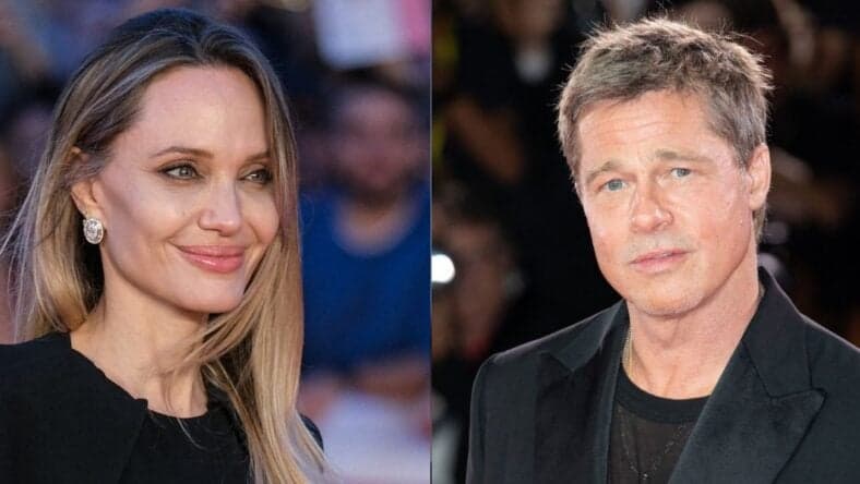 Angelina Jolie (left) Brad Pitt (right)