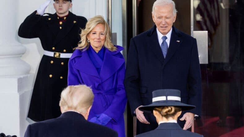 Jill and Joe Biden welcome Donald and Melania Trump at the White House