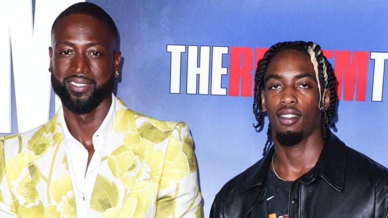 Dwyane Wade and son Zaire Wade.