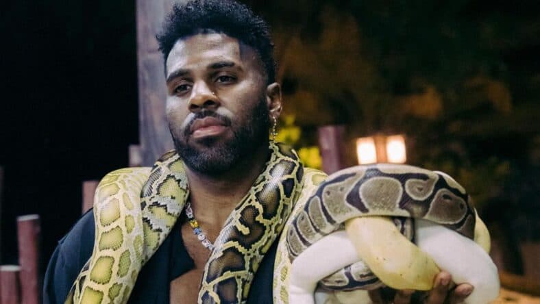 Jason Derulo meeting exotic animals at Fame Park private zoo in Dubai.