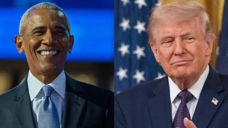 Obama (left) Donald Trump (right)