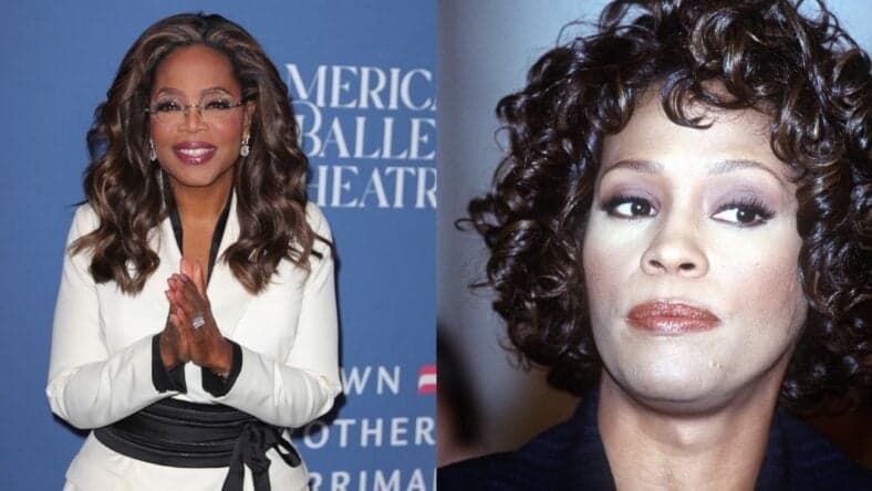 Photo collage of Oprah and Whitney Houston.