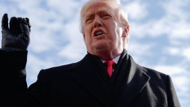 Donald Trump addresses the media