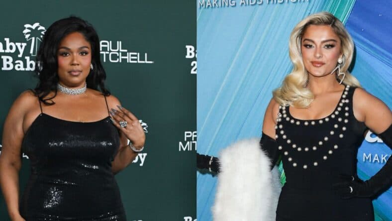 A side-by-side collage of Lizzo and Bebe Rexha