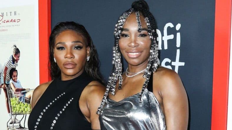 Serena Williams and sister Venus Williams arrive at the 2021 AFI Fest - Closing Night Premiere Of Warner Bros. Pictures' 'King Richard'