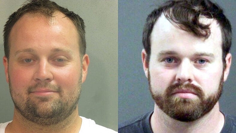 A mugshot collage of brother Josh Duggar and Joseph Duggar