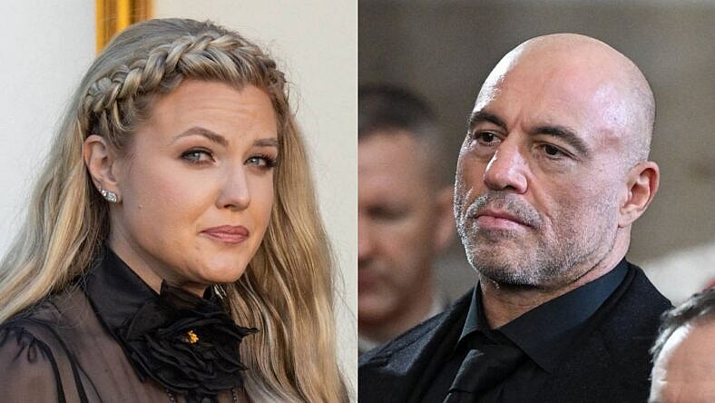 Erika Kirk, Joe Rogan photo collage