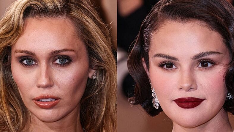 Miley Cyrus (left) Selena Gomez (right)