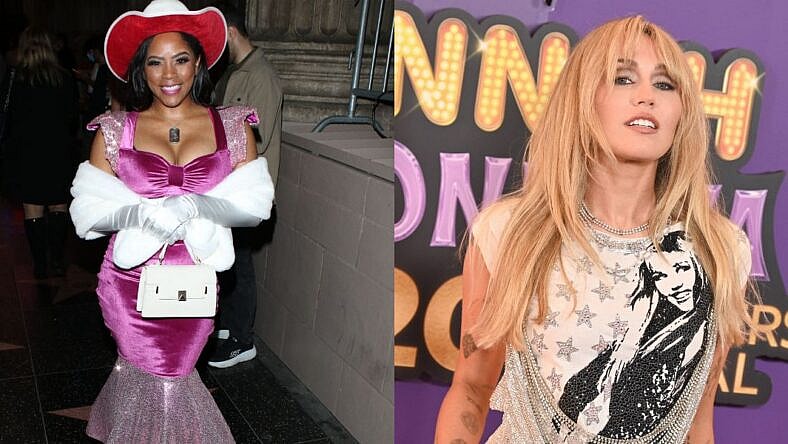 Photo collage of Miley Cyrus and Shanica Knowles.