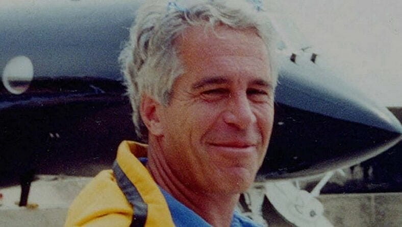 Jeffrey Epstein in front of a jet