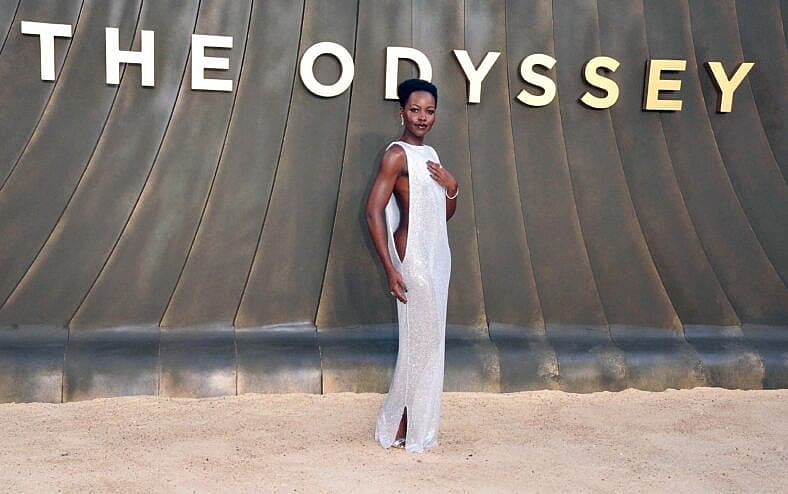Lupita Nyong'o at "The Odyssey" world film premiere