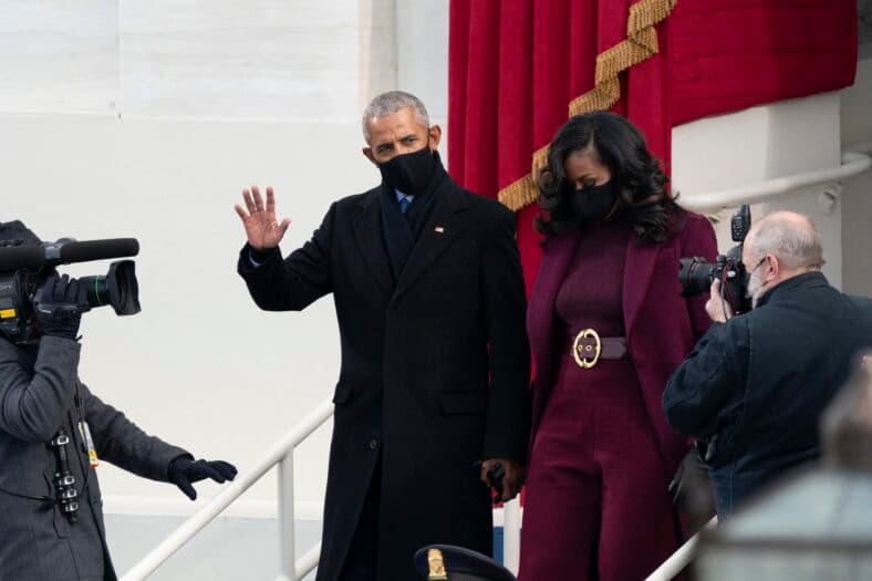 Barack and Michelle Obama at Joe Biden's inauguration