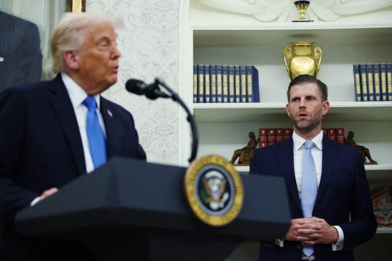 Donald and Eric Trump at the White House
