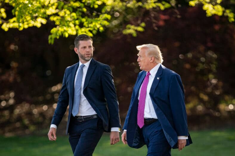 Eric e Donald Trump na Casa Branca