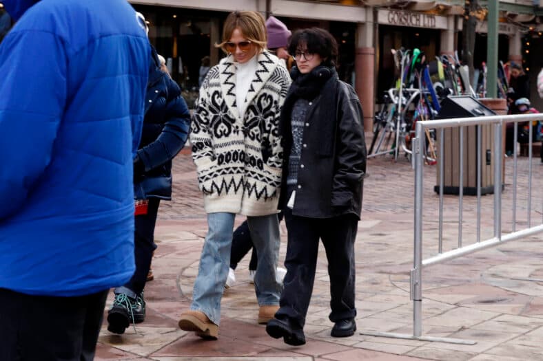 Jennifer Lopez is seen out for a walk Emme and Benny Medina