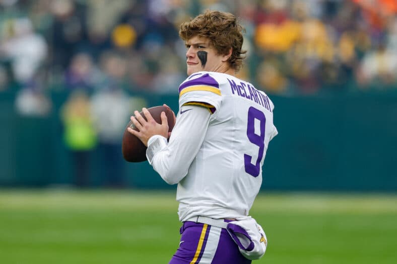 JJ McCarthy playing with the Vikings. 