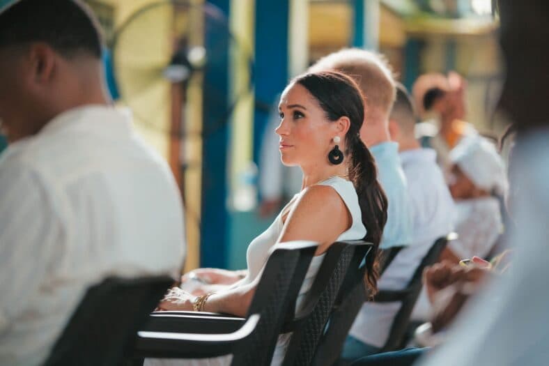 Meghan Markle at Colegio La Giralda in Bogota, Colombia