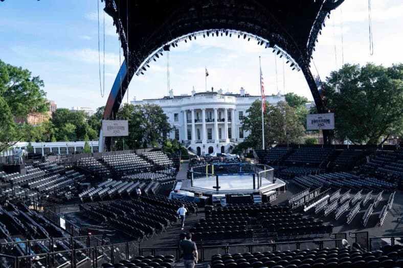 Preparativos do UFC Freedom 250 na Casa Branca