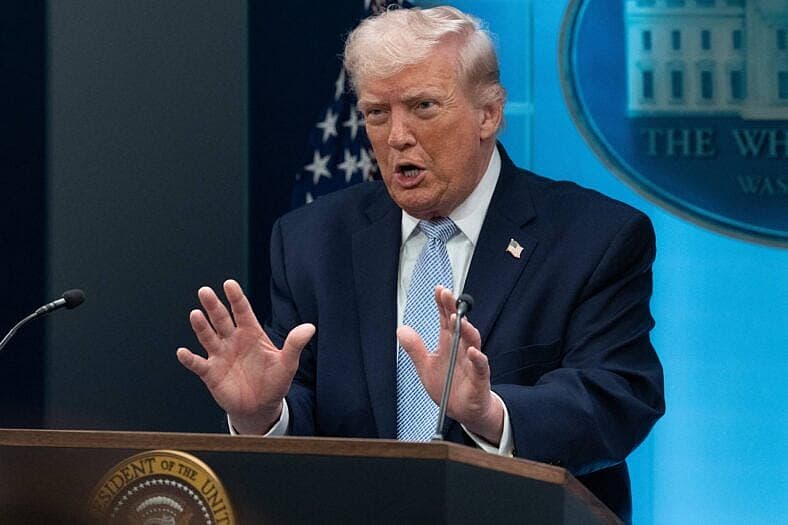 Trump Speaks In Briefing Room About Iran