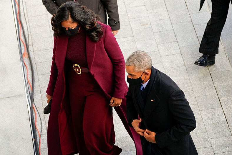 Barack and Michelle Obama at Joe Biden's inauguration