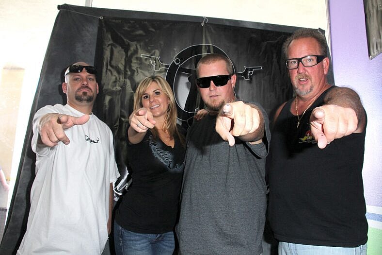 Jarrod Schulz, Brandi Passante, Brandon Sheets, Darrell Sheetsat the Grand Opening of "Storage Wars" Jarrod Schulz and Brandi Passante's new Now and Then Secondhand Store, Orange, CA 10-08-11