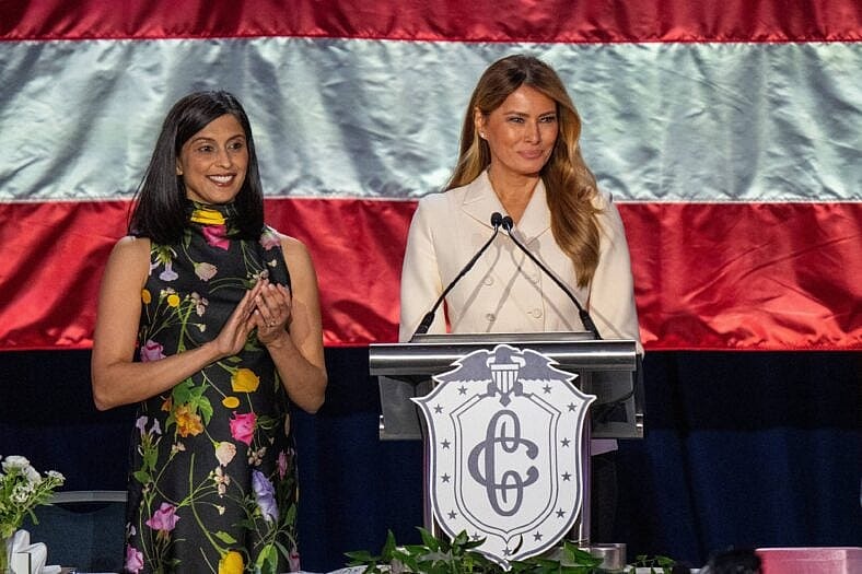 Usha Vance and Melania Trump at the 113th Annual First Lady's Luncheon