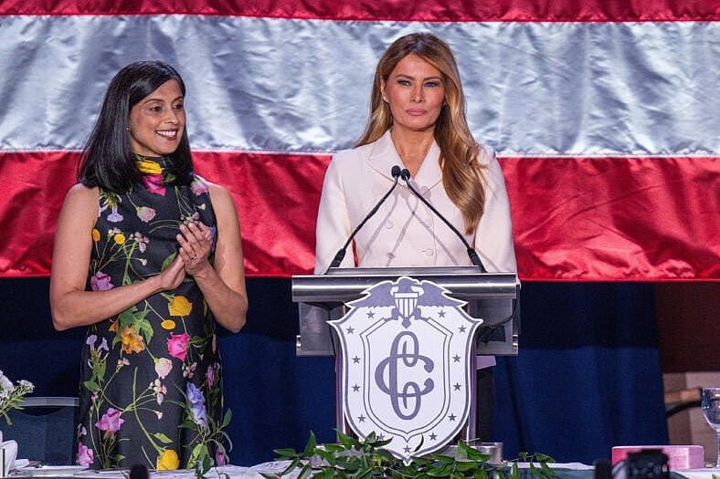Usha Vance and Melania Trump at the 113th Annual First Lady's Luncheon