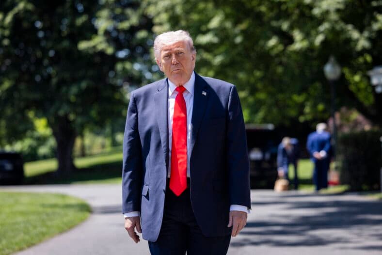 Donald Trump outside the White House