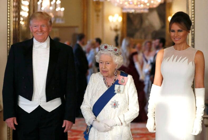 Donald Trump, Queen Elizabeth and Melania Trump