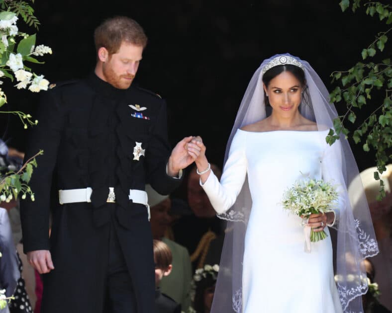 O casamento real do Príncipe Harry com Meghan Markle na Capela de São Jorge, Castelo de Windsor, Windsor, Berkshire, Reino Unido, em 19 de maio de 2018.