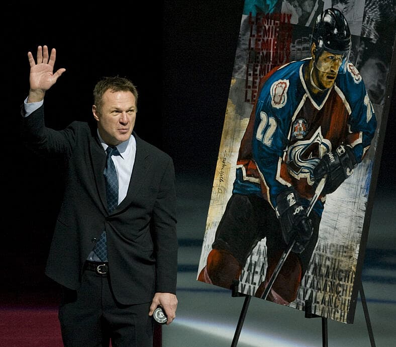 Former Avalanche Lemieux Drops Ceremonial First Puck in Denver