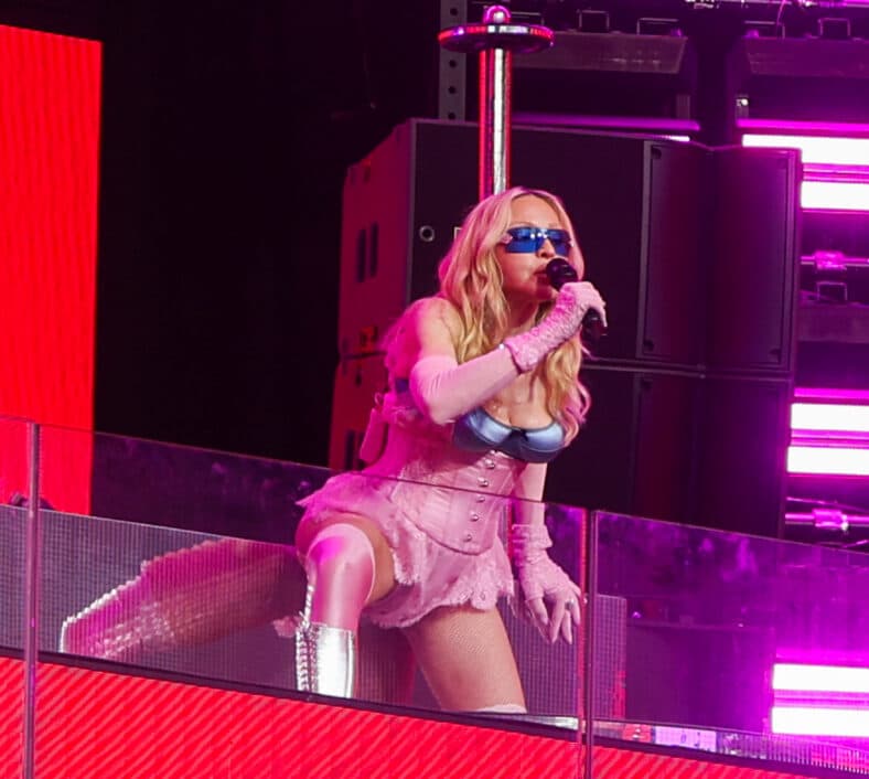 Madonna Surprise Pop Up Concert In Time Square