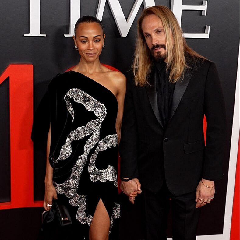 Zoe Saldana and Marco Perego Saldana at the 2026 Time100 Gala, New York
