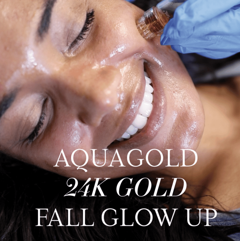 Woman smiling - ad for Manhattan Esthetics