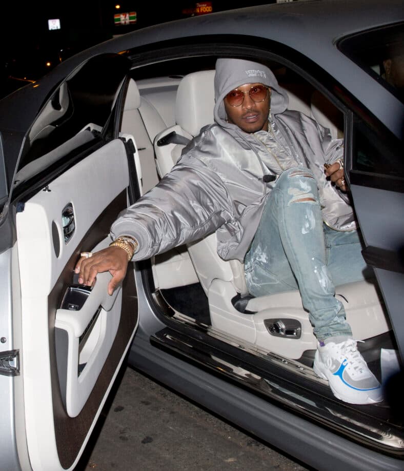 Rapper Future was seen wearing Unreleased 'Chanel' Tennis Shoes and a designer hoodie as he was seen leaving 'Delilah' Bar in West Hollywood, CA