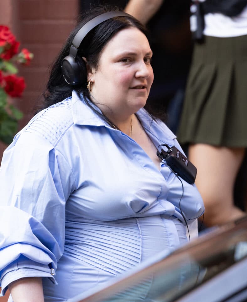 Lena Dunham on set