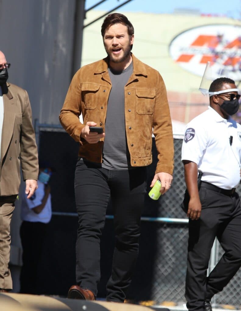 Chris Pratt seen making an appearance at the Jimmy Kimmel show