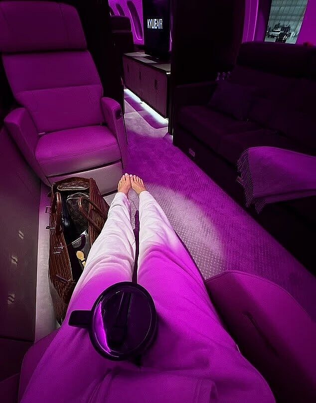 Kylie Jenner on private jet