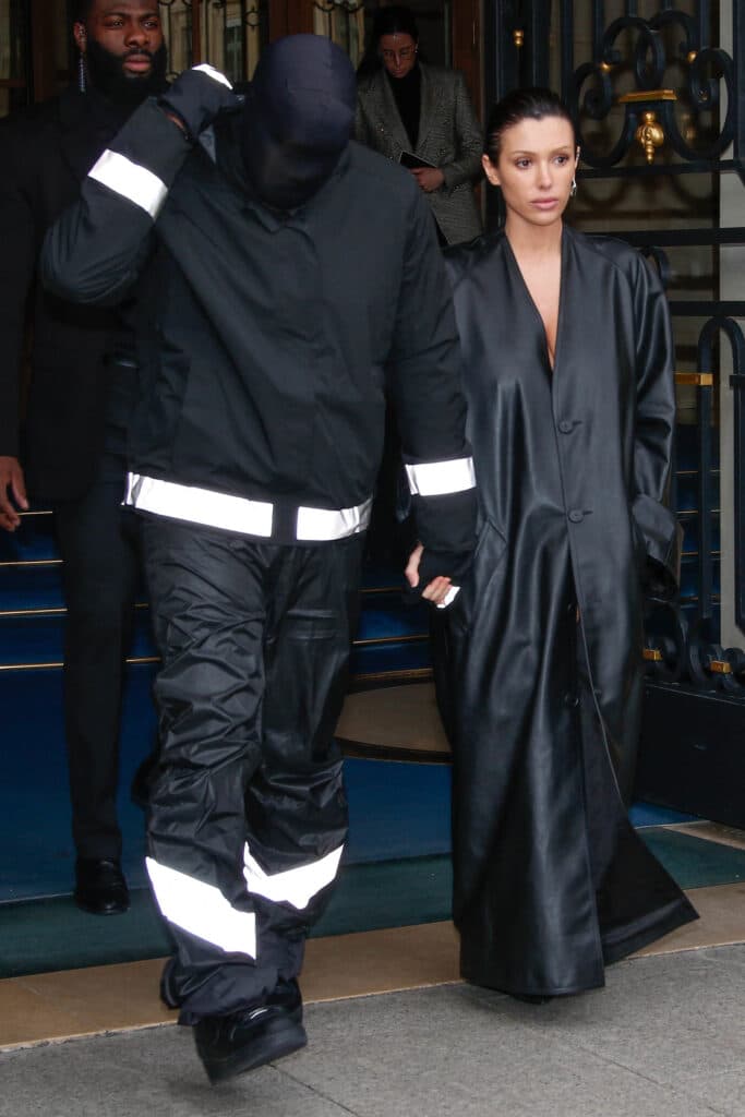 Kanye West and Bianca Censori leave their hotel hand in hand in Paris