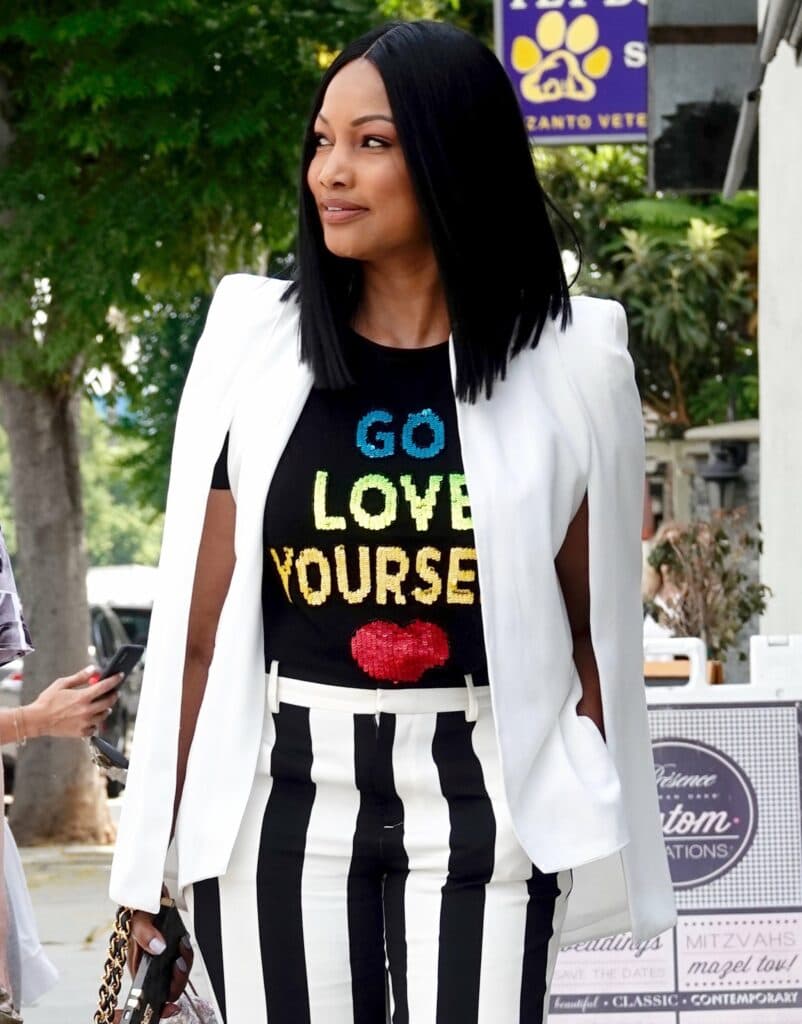 Haitian actress Garcelle Beauvais is seen doing a bit of retail shopping with a blonde female confidante.