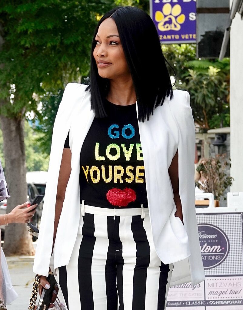 Haitian actress Garcelle Beauvais is seen doing a bit of retail shopping with a blonde female confidante.