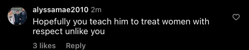 Comment from user alyssamae2010 criticizing treatment of women