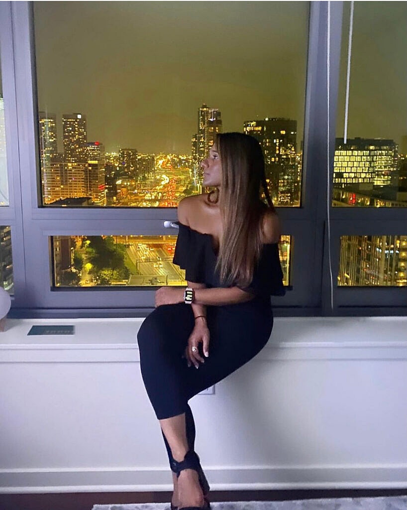 Deepti poses against skyline