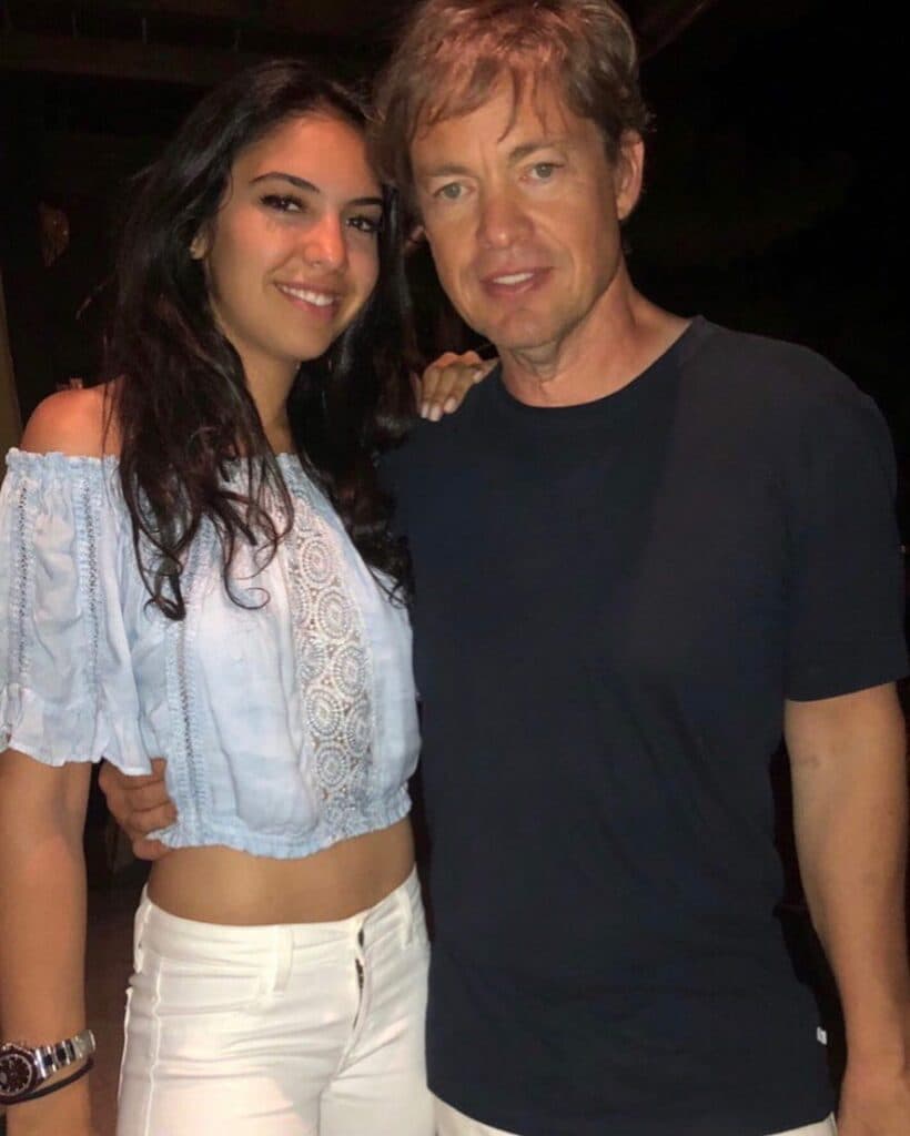 Noor Alfallah and Nicolas Berggruen posing for the camera.