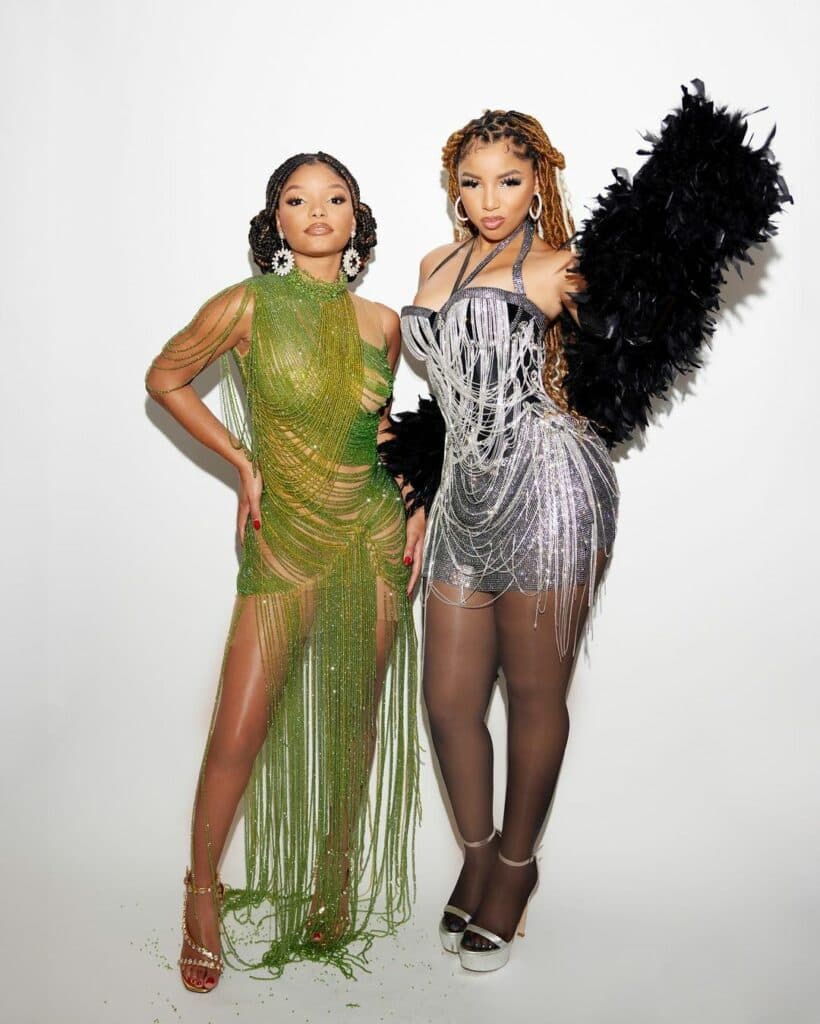 Halle and Chloe Bailey at Cardi B's 30th