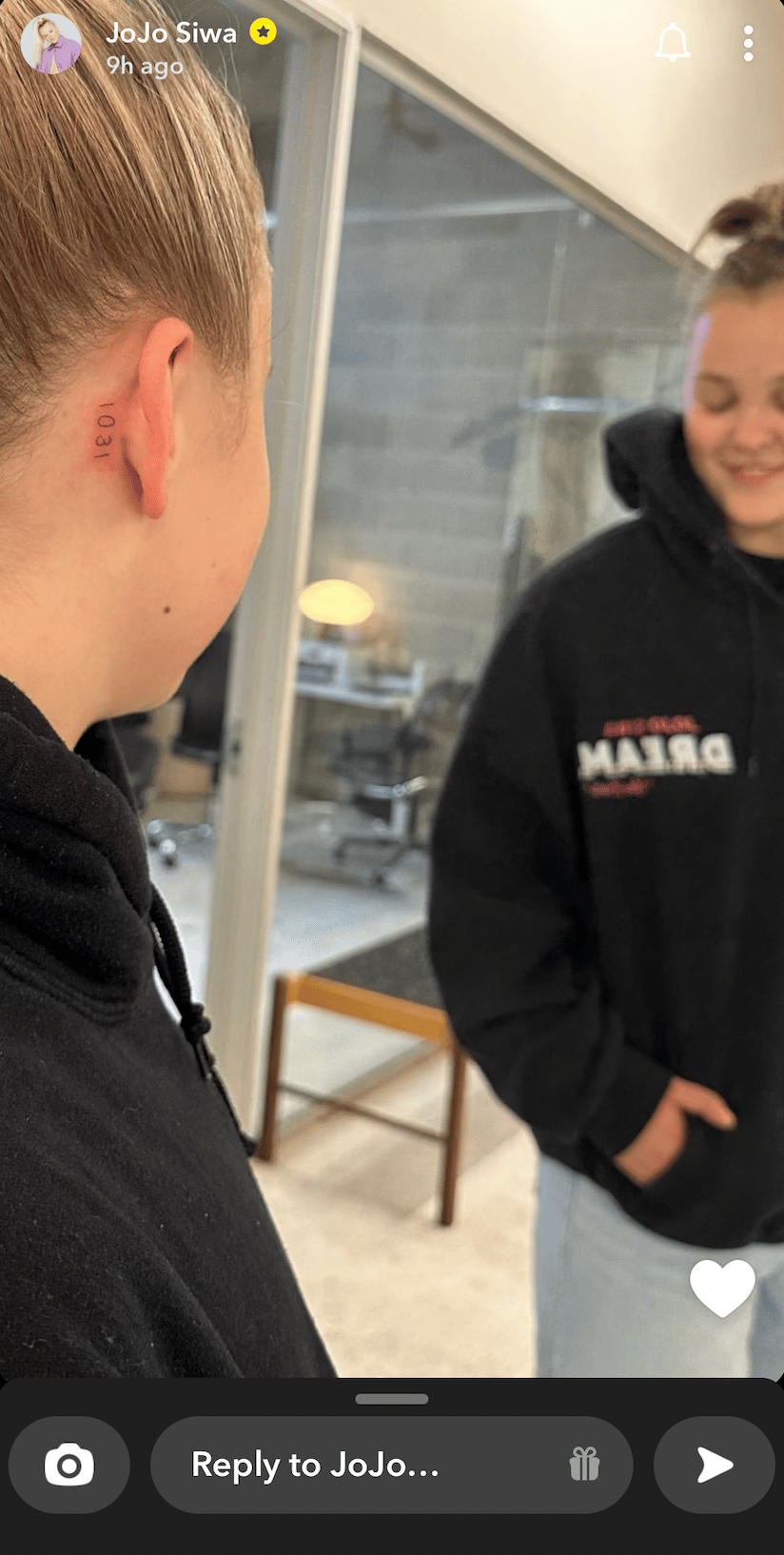 JoJo Siwa debuts first tattoo