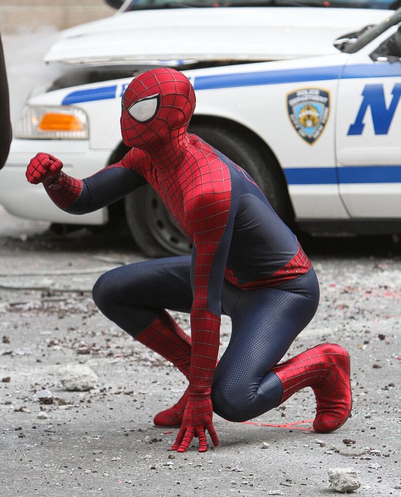 Andrew Garfield as Spider-Man.