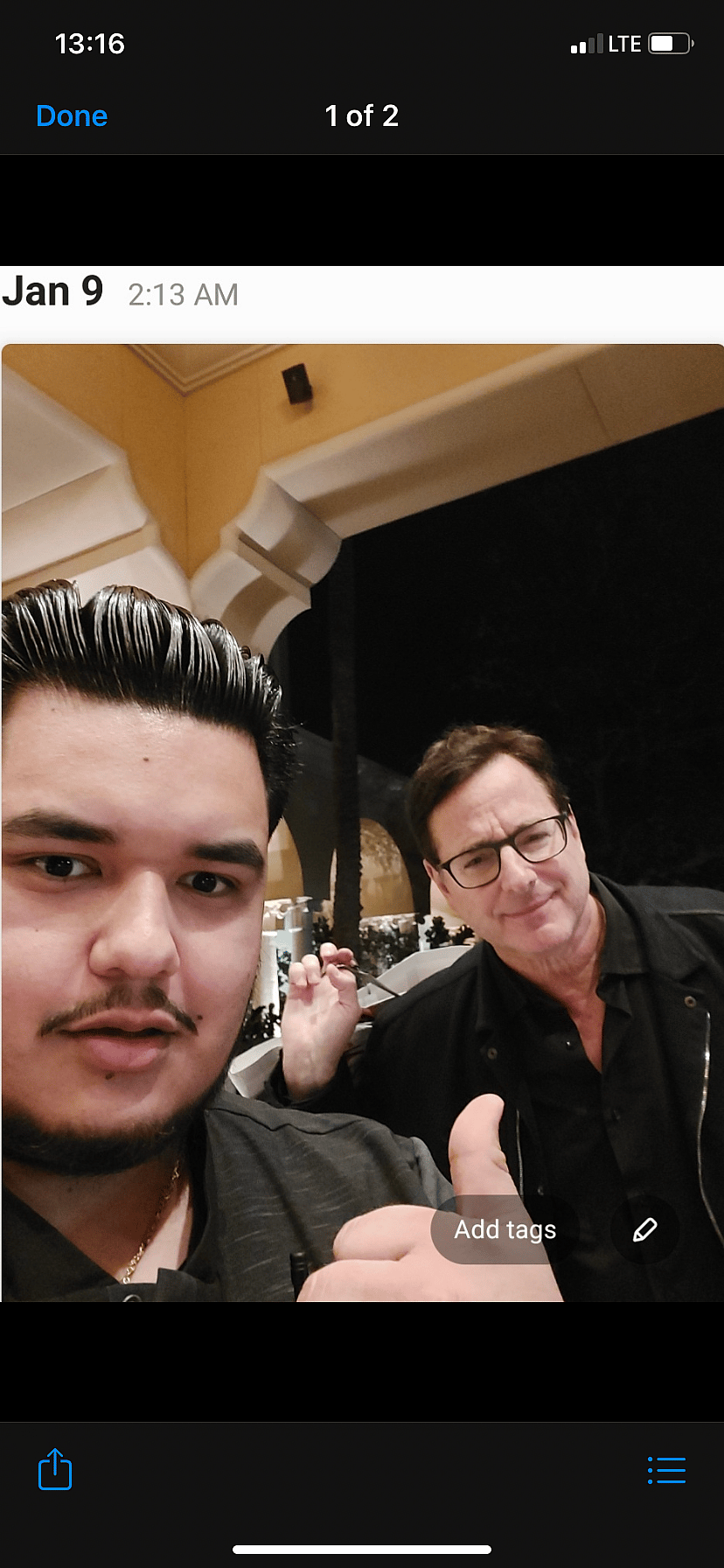 Bob Saget with the hotel valet