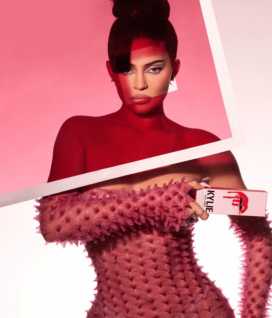 Kylie Jenner holding KylieCosmetics