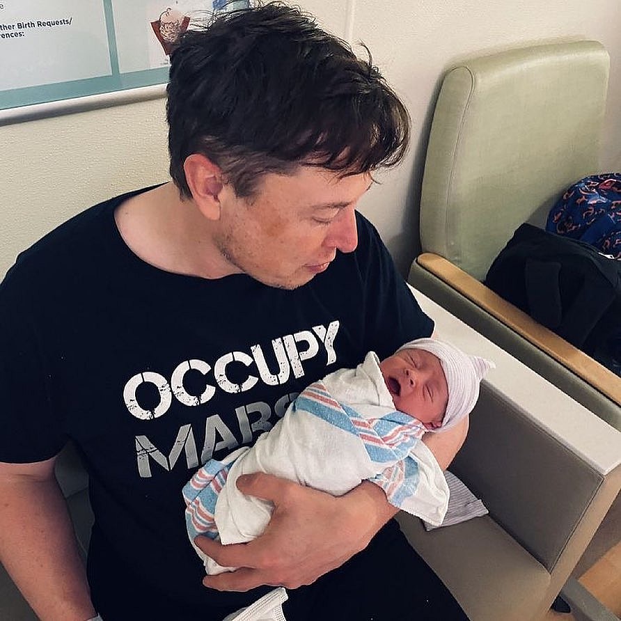 Elon Musk with child